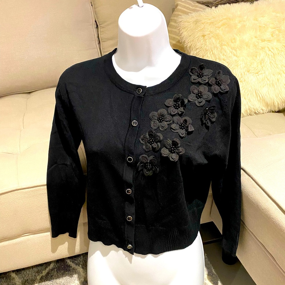 3D Flower Cardigan NWT